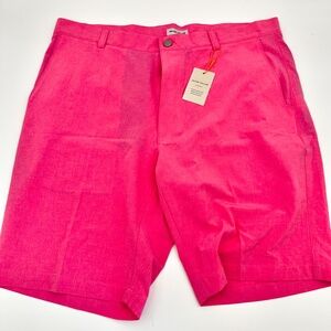 NEW Peter Millar Pepper Pink Performance Golf Shorts Flat Front Sz 36 Orig$100